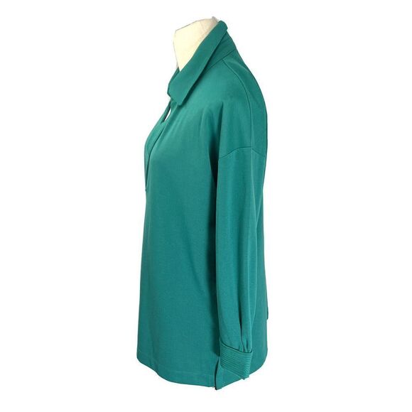 Soft Surroundings Tunic Women’s Size Small Petite Teal V-neck Collared Stitching - Picture 2 of 10